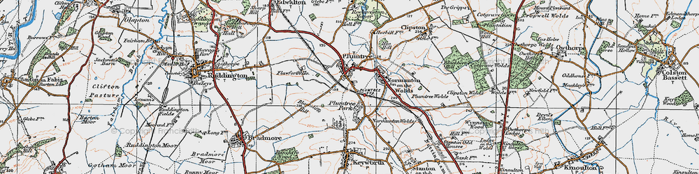 Old map of Blackcliffe Hill in 1921
