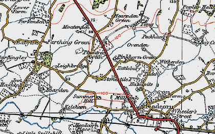Old map of Plumtree Green in 1921