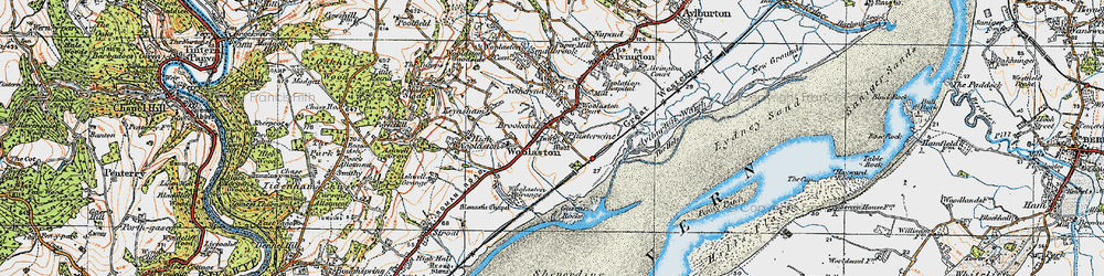 Old map of Plusterwine in 1919