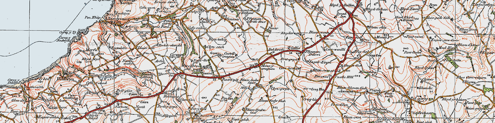 Old map of Plwmp in 1923