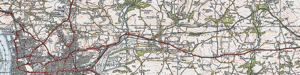 Old map of Plympton in 1919