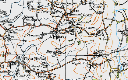 Old map of Plymtree in 1919