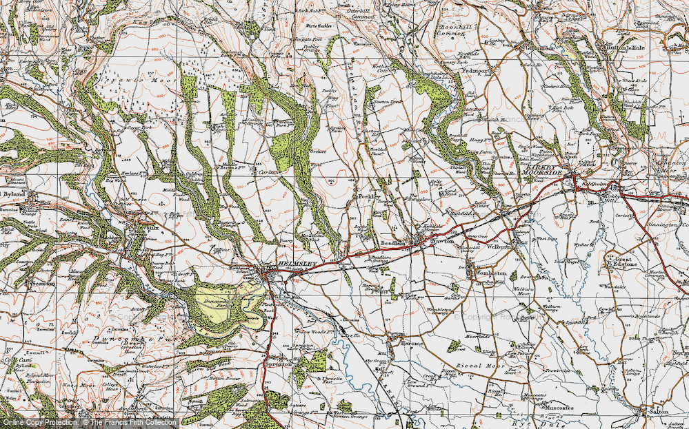 Old Map of Pockley, 1925 in 1925