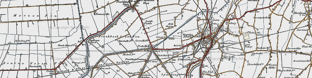 Old map of Pode Hole in 1922