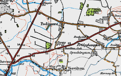 Old map of Podimore in 1919