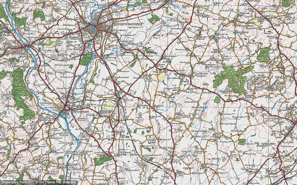 Old Map of Podmoor, 1920 in 1920