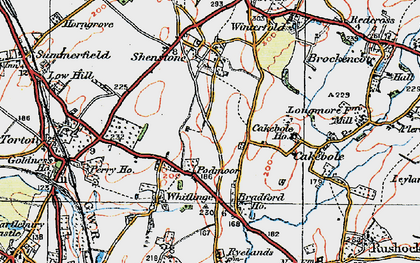 Old map of Podmoor in 1920