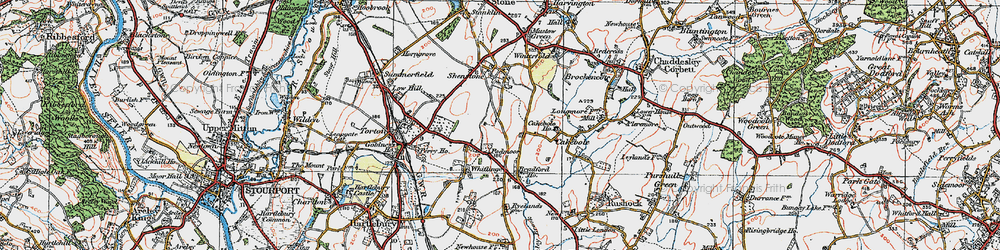 Old map of Podmoor in 1920