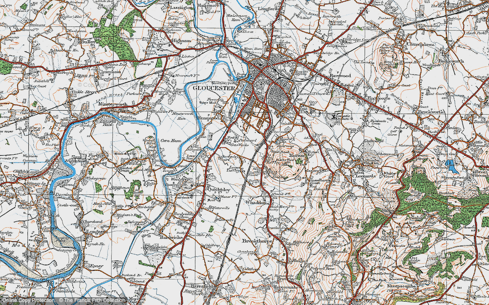 Old Map of Podsmead, 1919 in 1919
