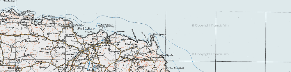 Old map of Point Lynas in 1922