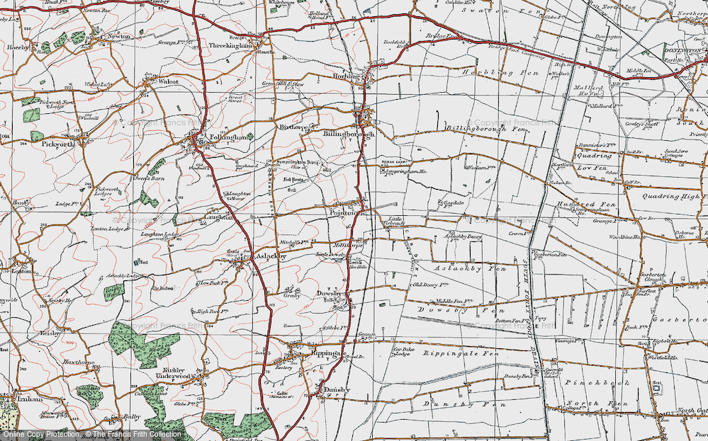 Old Map of Pointon, 1922 in 1922