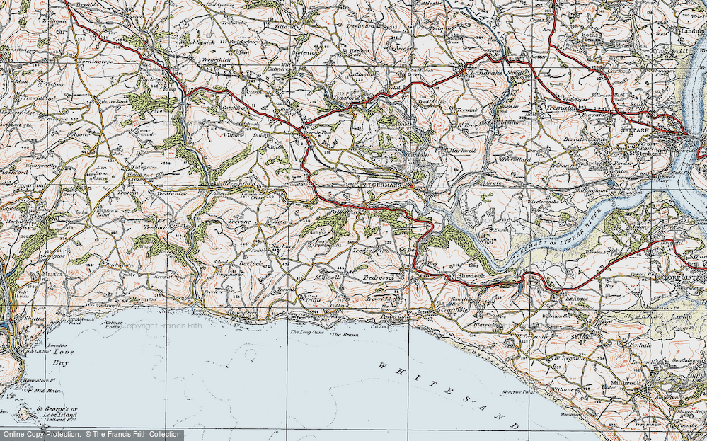 Old Map of Historic Map covering Perdredda Wood in 1919
