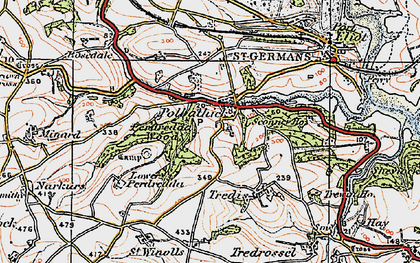 Old map of Perdredda Wood in 1919