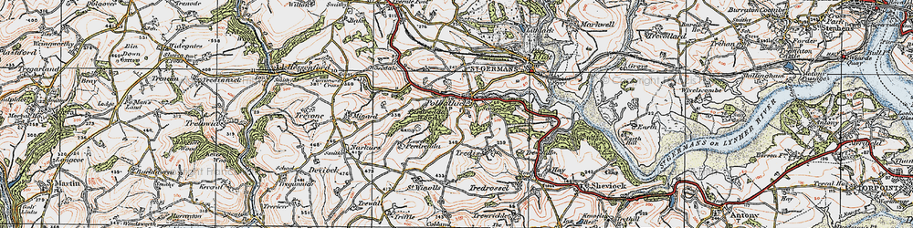 Old map of Treboul in 1919