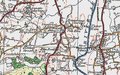 Old map of Pole Elm in 1920