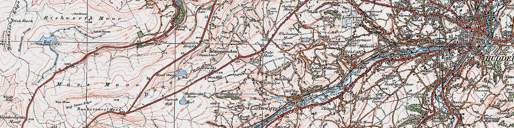 Old map of Pole Moor in 1925