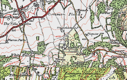 Old map of Polesden Lacey in 1920