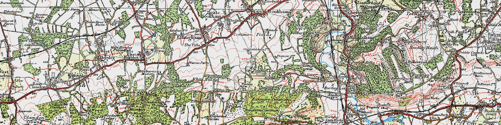 Old map of Polesden Lacey in 1920