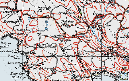 Old map of Polgigga in 1919