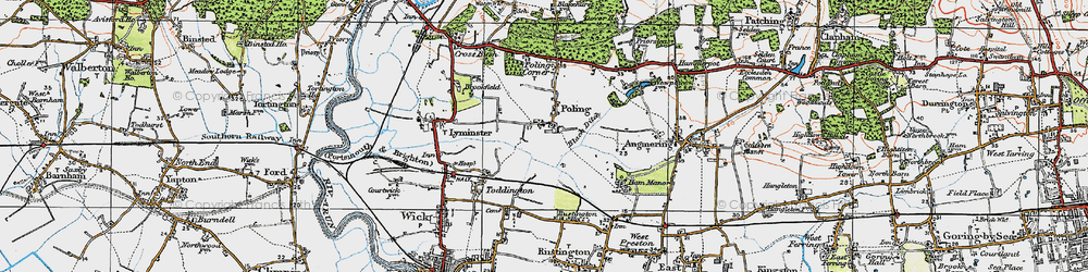 Old map of Poling in 1920