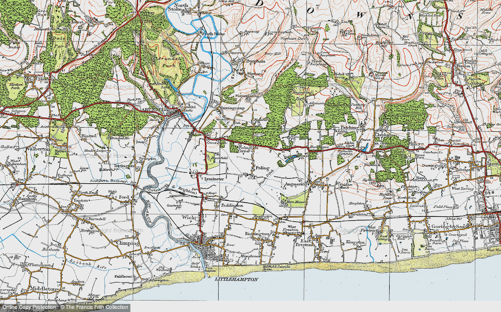 Old Map of Poling Corner, 1920 in 1920