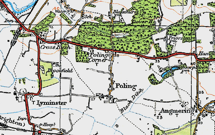 Old map of Poling Corner in 1920