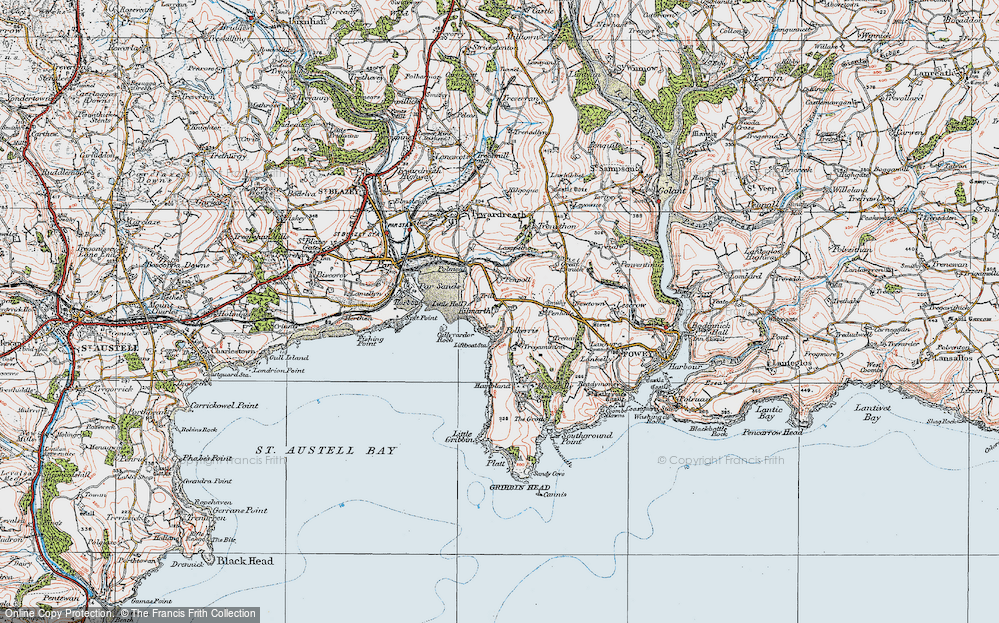Old Map of Polkerris, 1919 in 1919