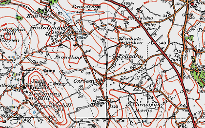 Old map of Polladras in 1919