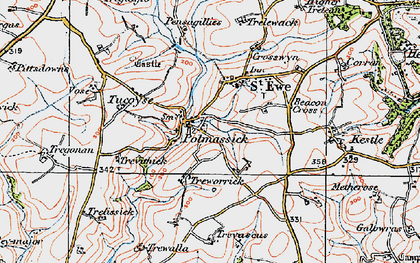 Old map of Polmassick in 1919