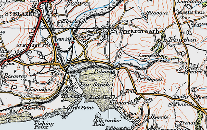 Old map of Polmear in 1919