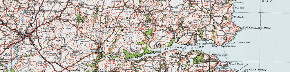 Old map of Polpenwith in 1919