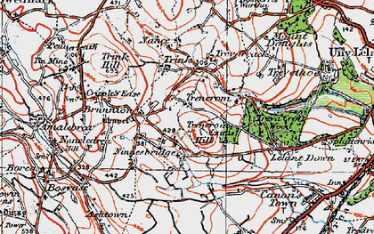 Old map of Trencrom Hill (Fort) in 1919
