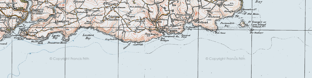 Old map of Polperro in 1919