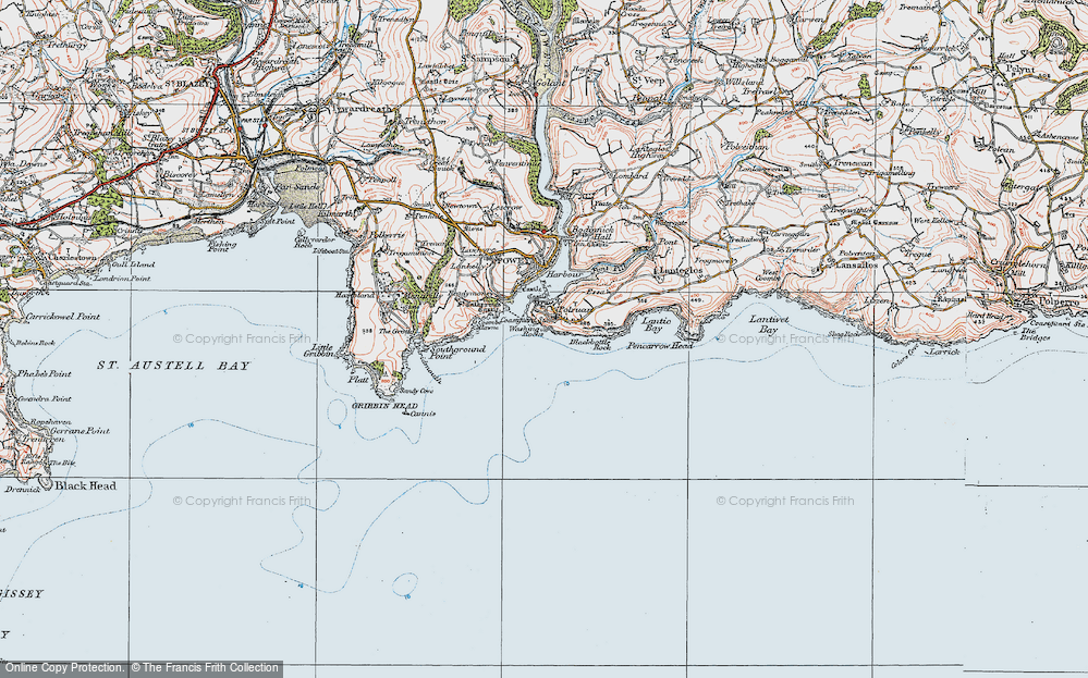 Old Map of Polruan, 1919 in 1919