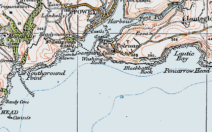 Old map of Polruan in 1919