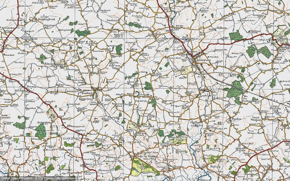 Old Map of Polstead Heath, 1921 in 1921