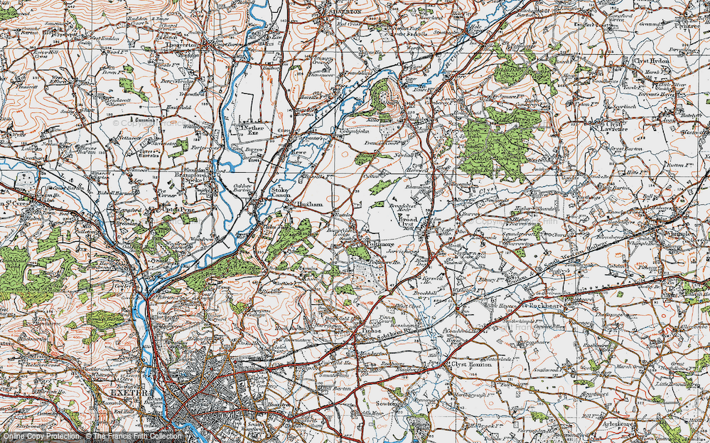 Old Map of Poltimore, 1919 in 1919