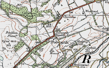 Old map of Polwarth in 1926