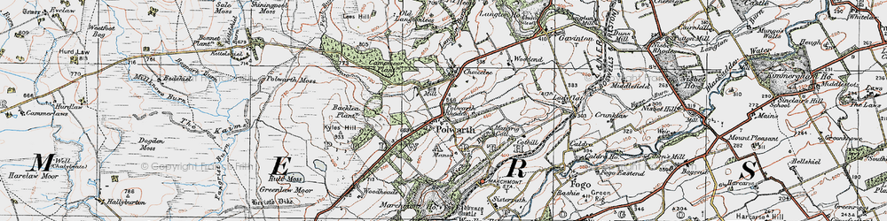 Old map of Backlea Plantn in 1926
