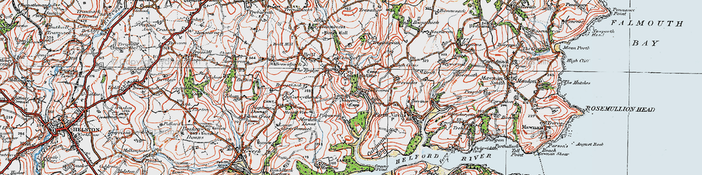 Old map of Polwheveral in 1919