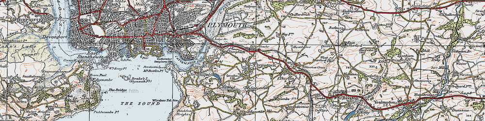 Old map of Pomphlett in 1919