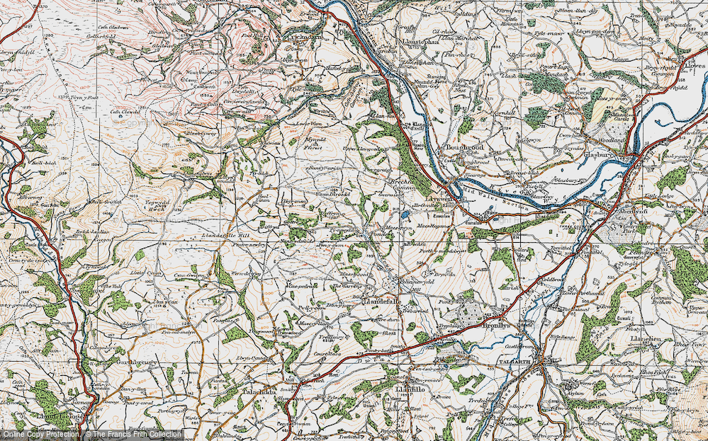 Old Map of Ponde, 1919 in 1919