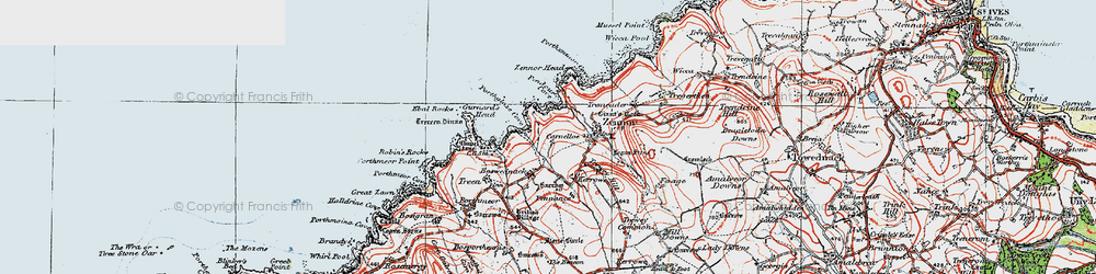Old map of Poniou in 1919
