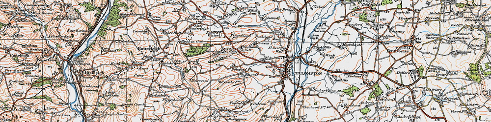Old map of Ponsford in 1919