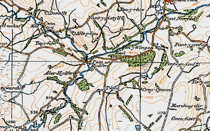 Old map of Pont ar Hydfer in 1923