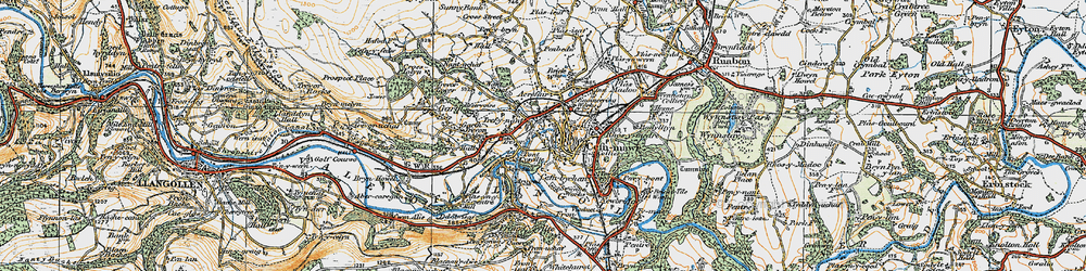 Old map of Pont Cysyllte in 1921