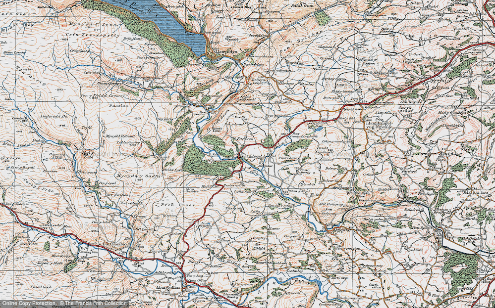 Old Map of Pont Llogel, 1921 in 1921