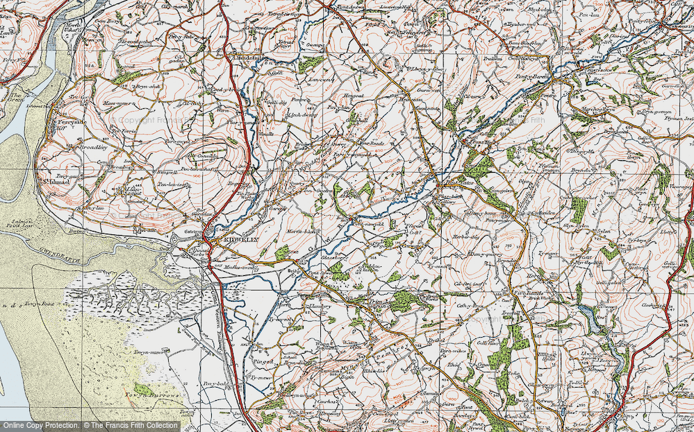 Old Map of Pont-newydd, 1923 in 1923