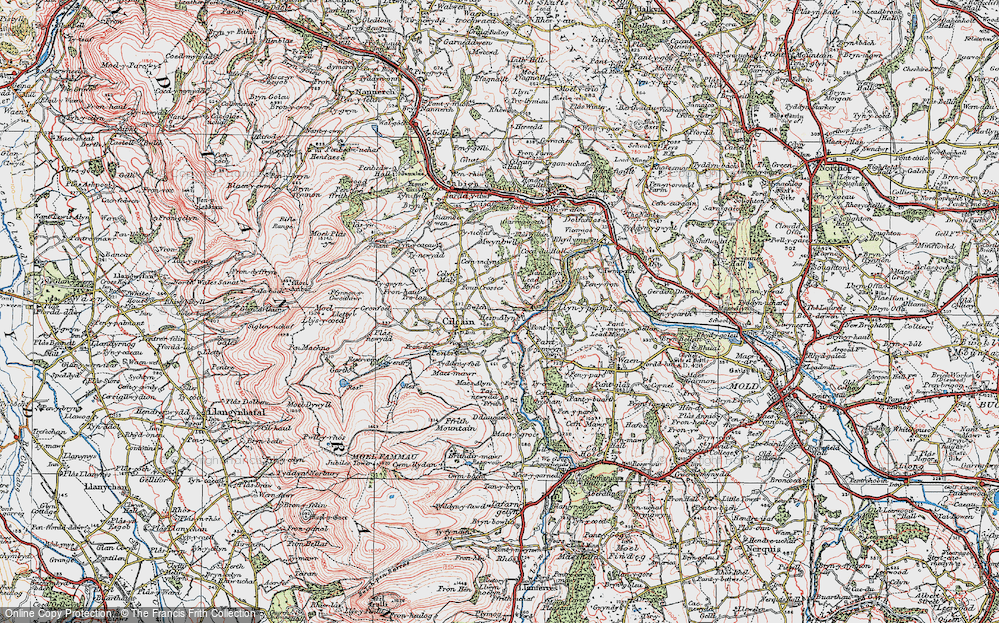Old Map of Pont-newydd, 1924 in 1924