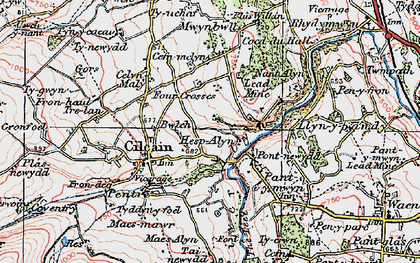 Old map of Pont-newydd in 1924